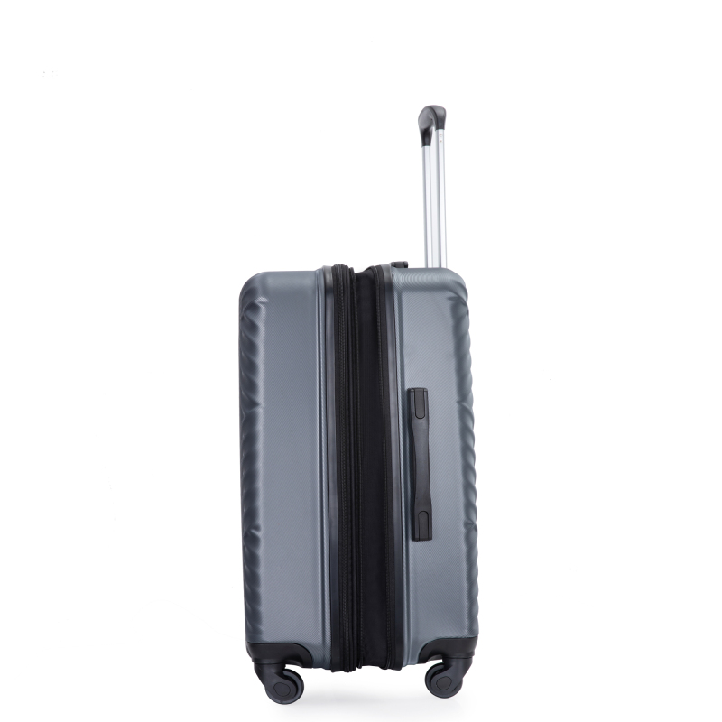 Expandable 3 Piece Luggage Sets PC Lightweight Suitcase with Two Hooks, Spinner Wheels, TSA Lock, (20/24/28), Gray